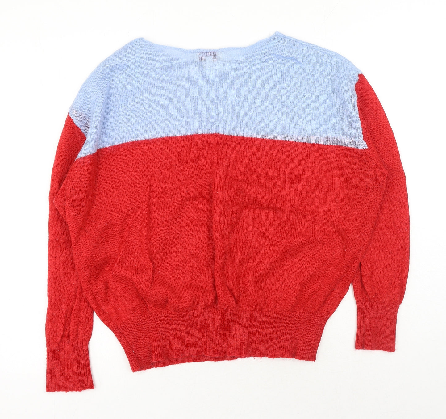 Louche Womens Red Round Neck Acrylic Pullover Jumper Size L