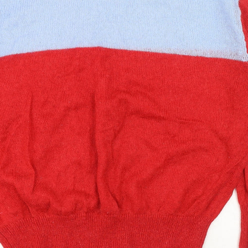 Louche Womens Red Round Neck Acrylic Pullover Jumper Size L