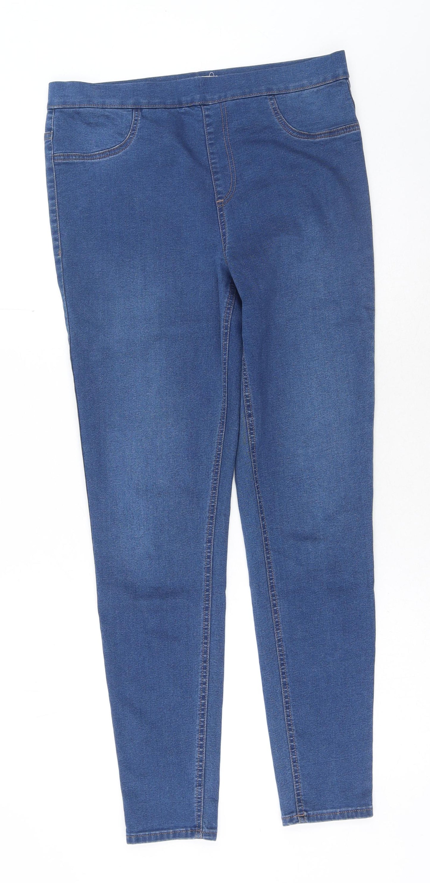 Marks and Spencer Womens Blue Cotton Jegging Jeans Size 12 Regular