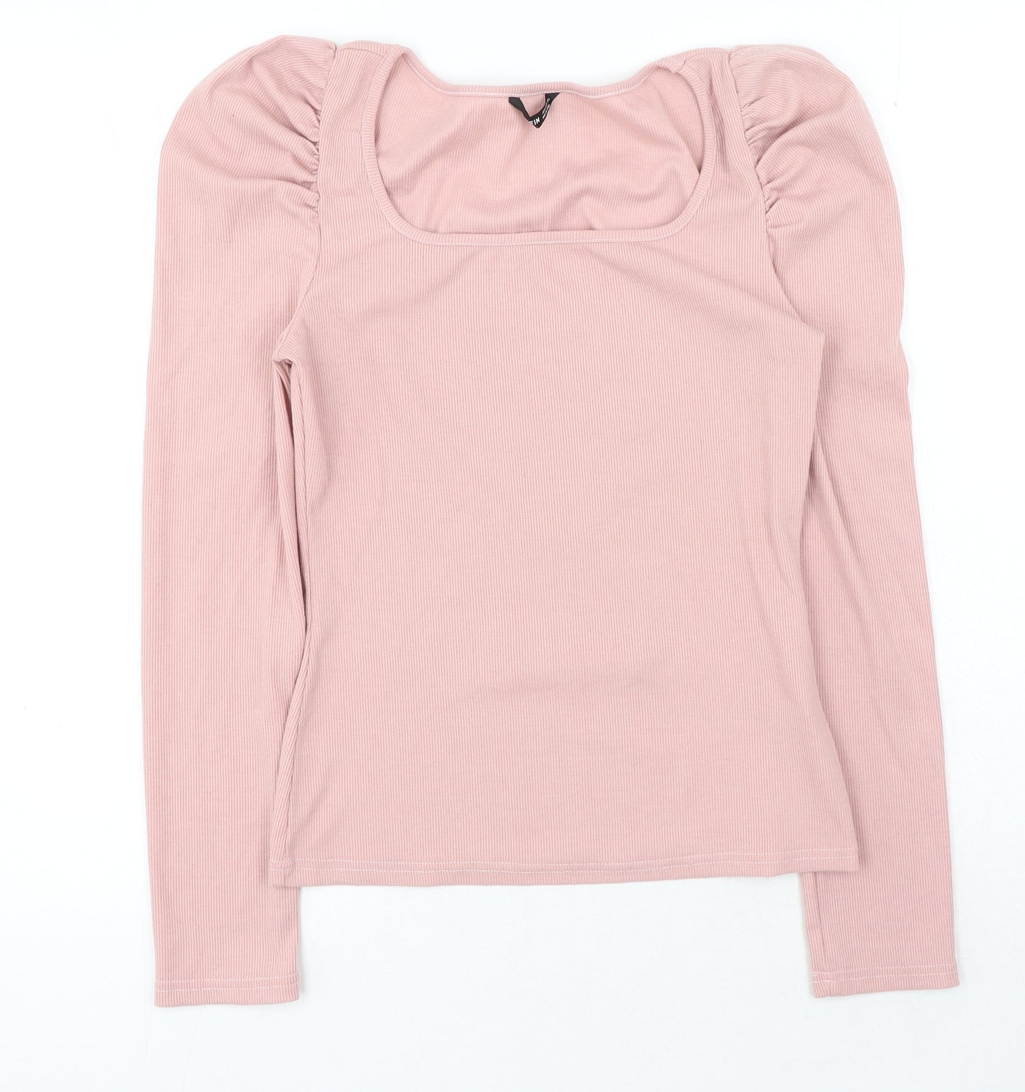 SheIn Womens Pink Cotton Basic T-Shirt Size M Square Neck