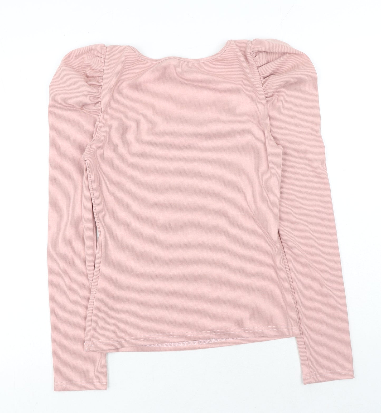 SheIn Womens Pink Cotton Basic T-Shirt Size M Square Neck