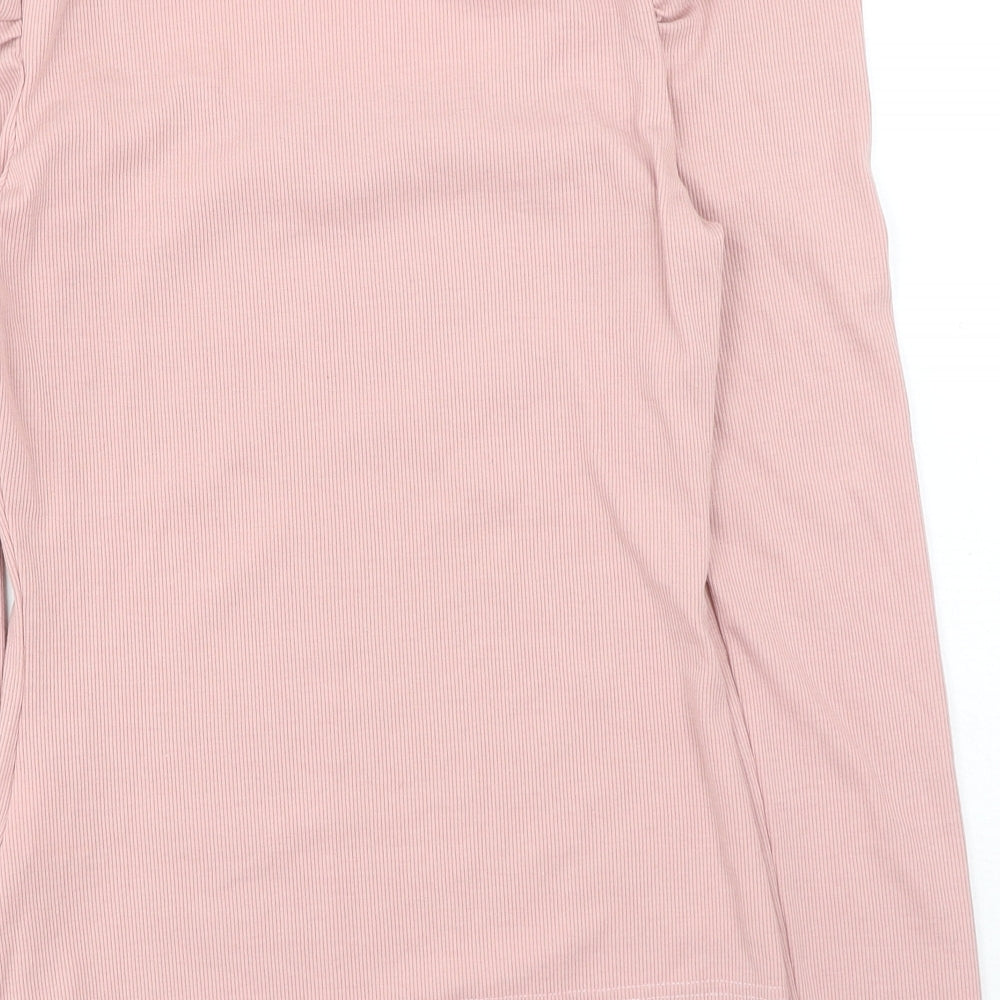SheIn Womens Pink Cotton Basic T-Shirt Size M Square Neck