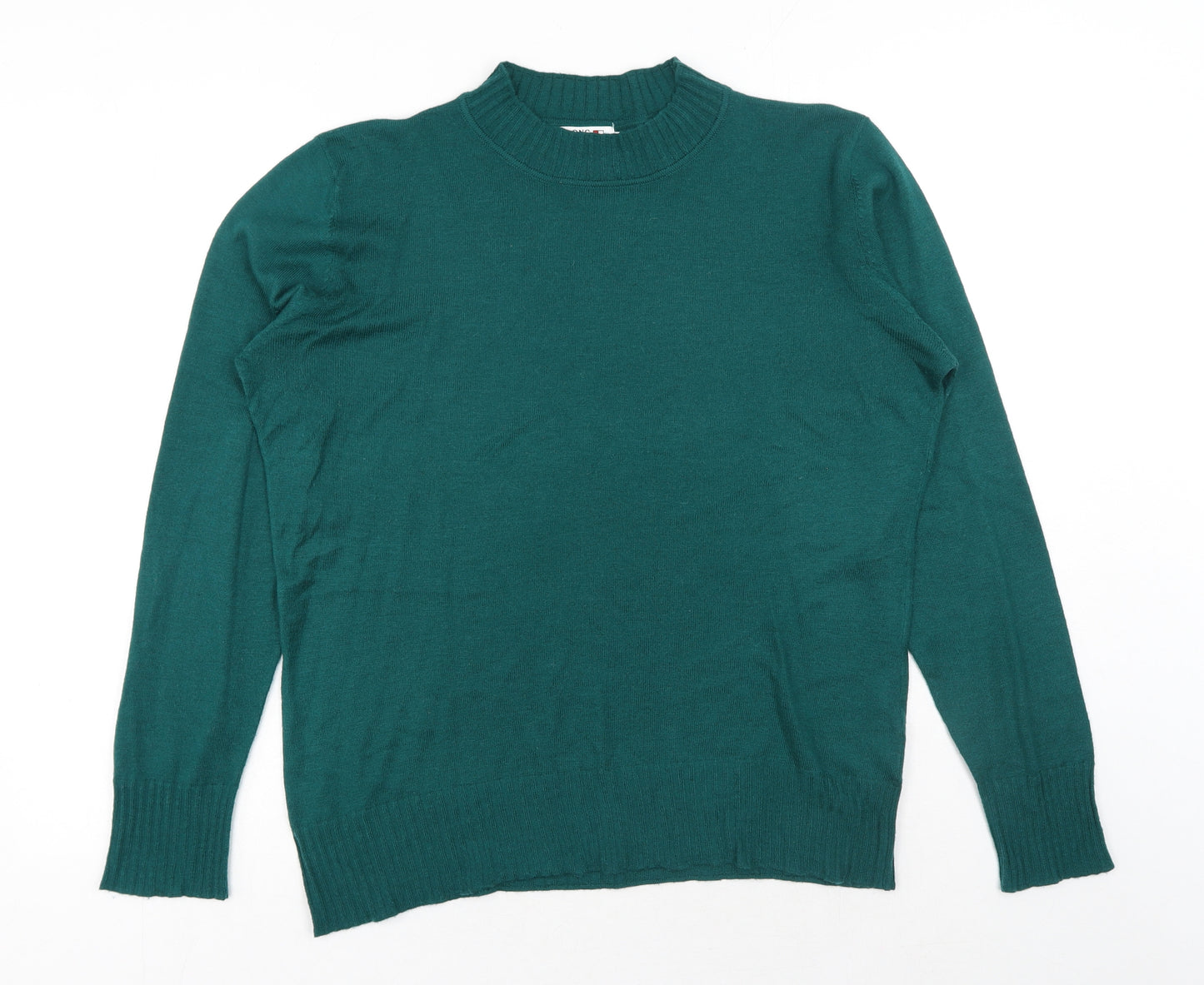 Long Island Womens Green Mock Neck Polyester Pullover Jumper Size XL