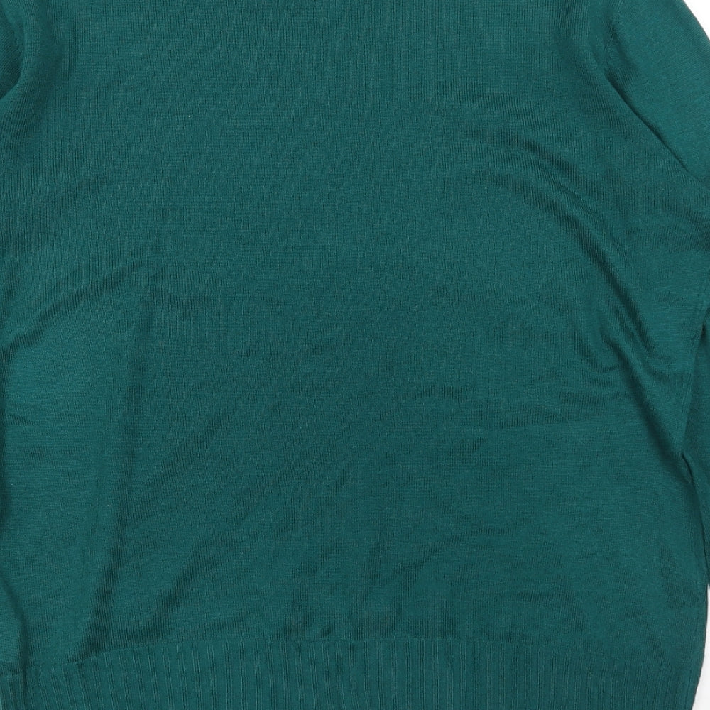 Long Island Womens Green Mock Neck Polyester Pullover Jumper Size XL