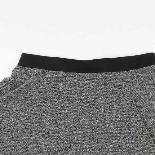H&M Womens Grey Polyester Skater Skirt Size XS Zip