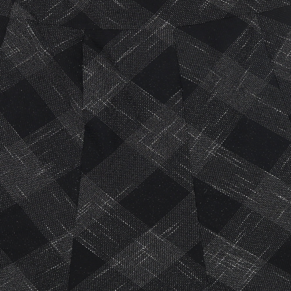 Marks and Spencer Womens Black Plaid Polyester Swing Skirt Size 14
