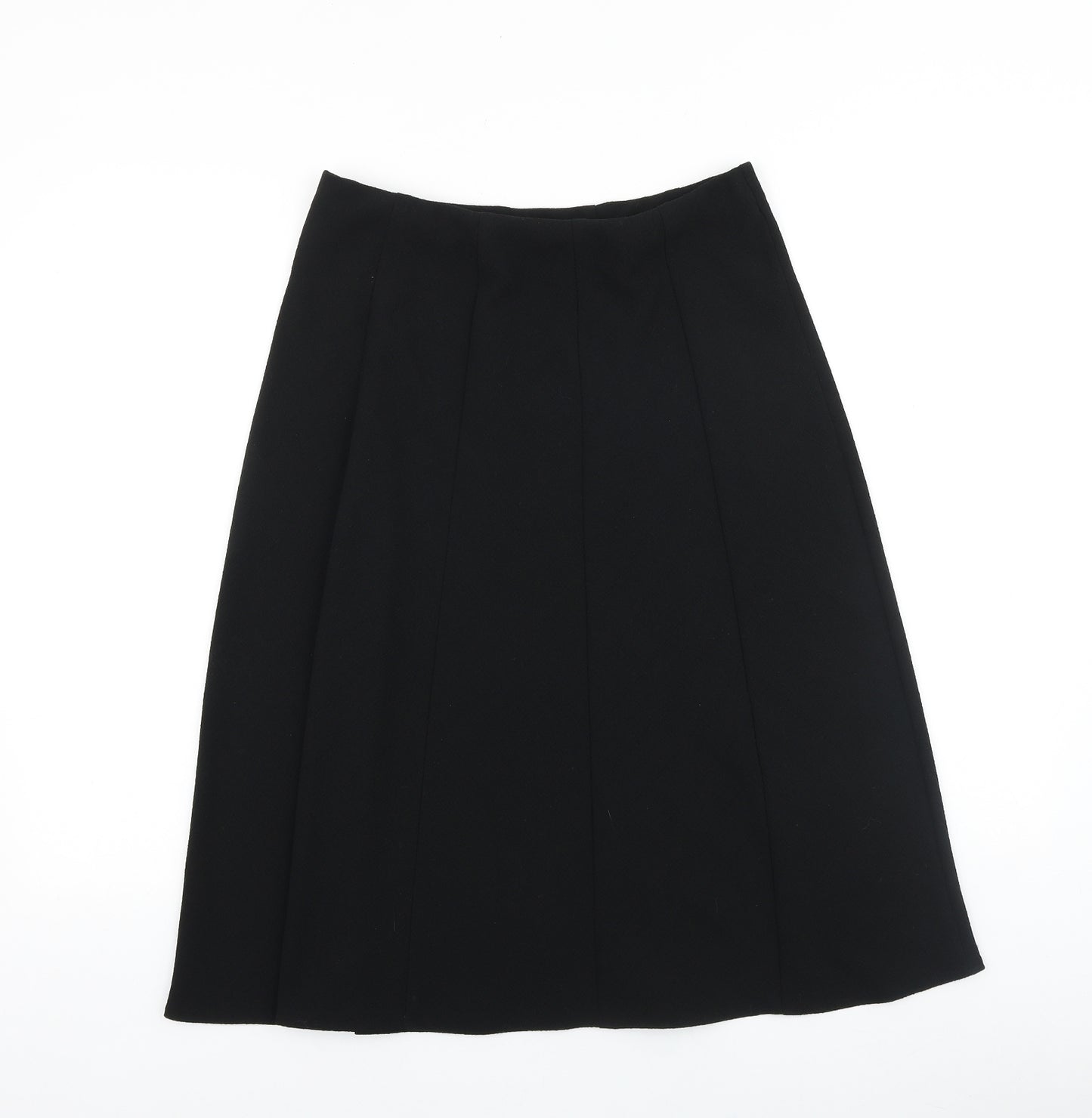 Marks and Spencer Womens Black Polyester Swing Skirt Size 10