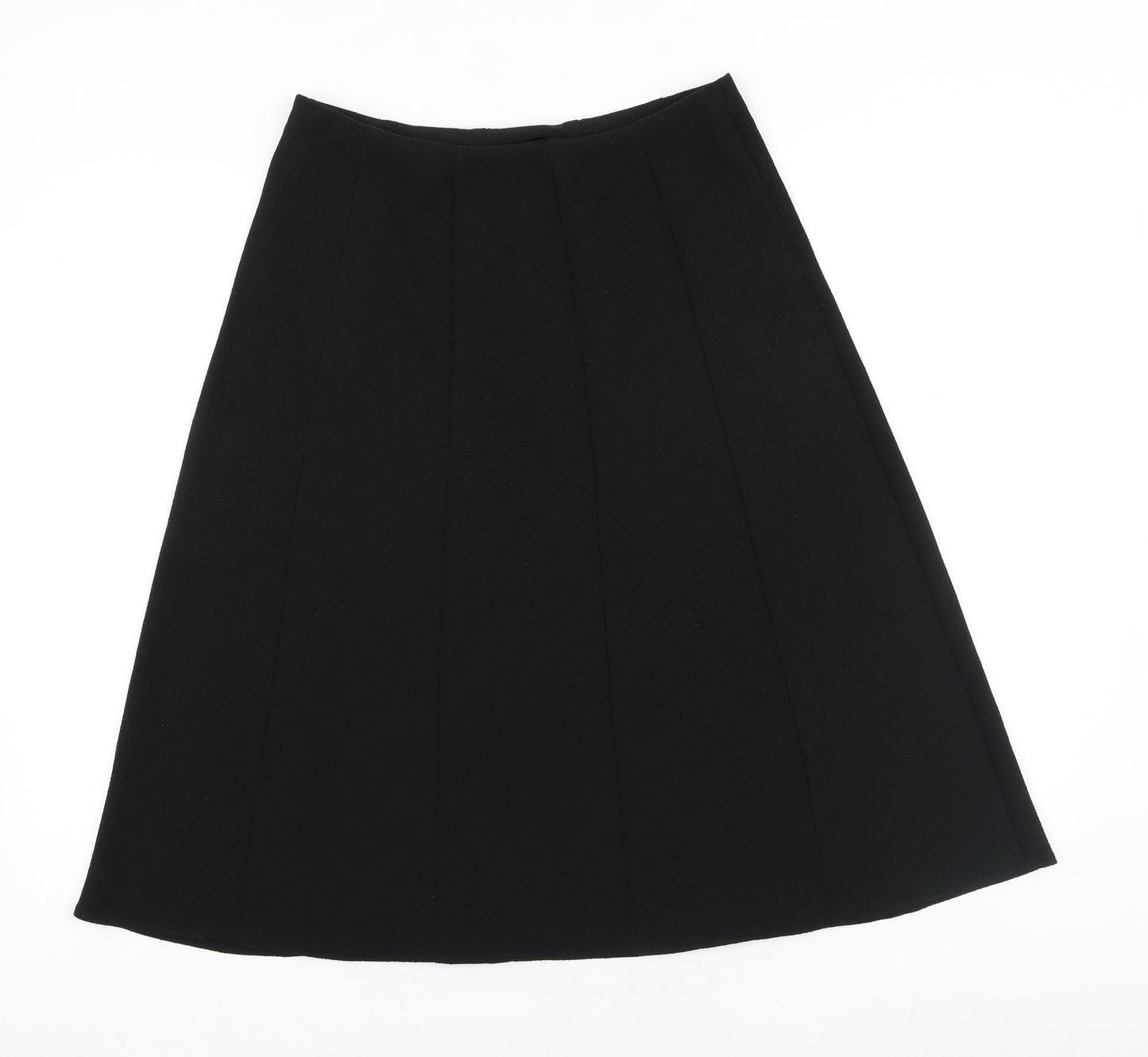 Marks and Spencer Womens Black Polyester Swing Skirt Size 10