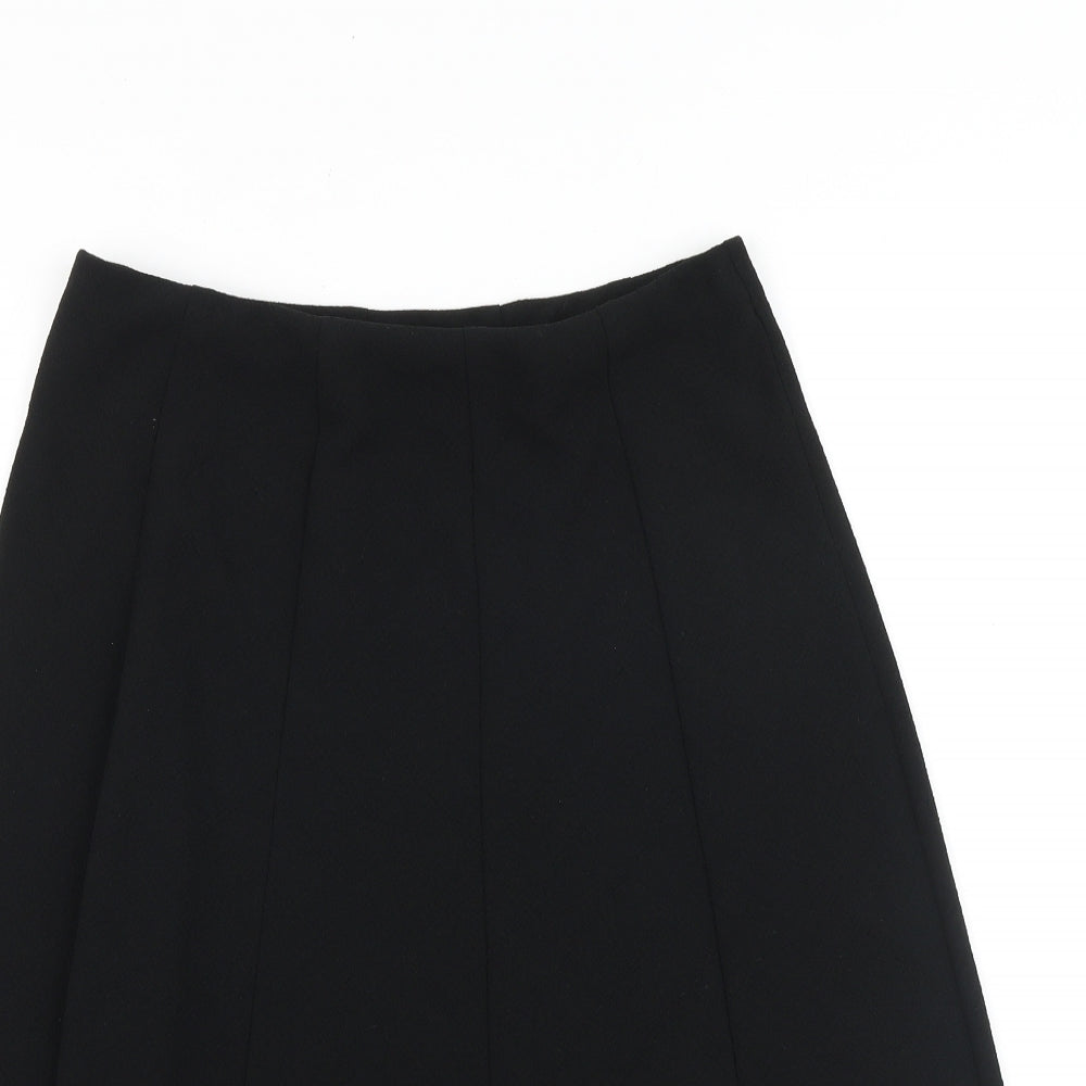 Marks and Spencer Womens Black Polyester Swing Skirt Size 10