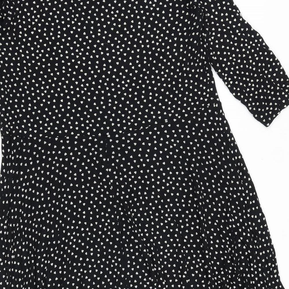 TU Womens Black Polka Dot 100% Cotton A-Line Size 22 Off the Shoulder Pullover