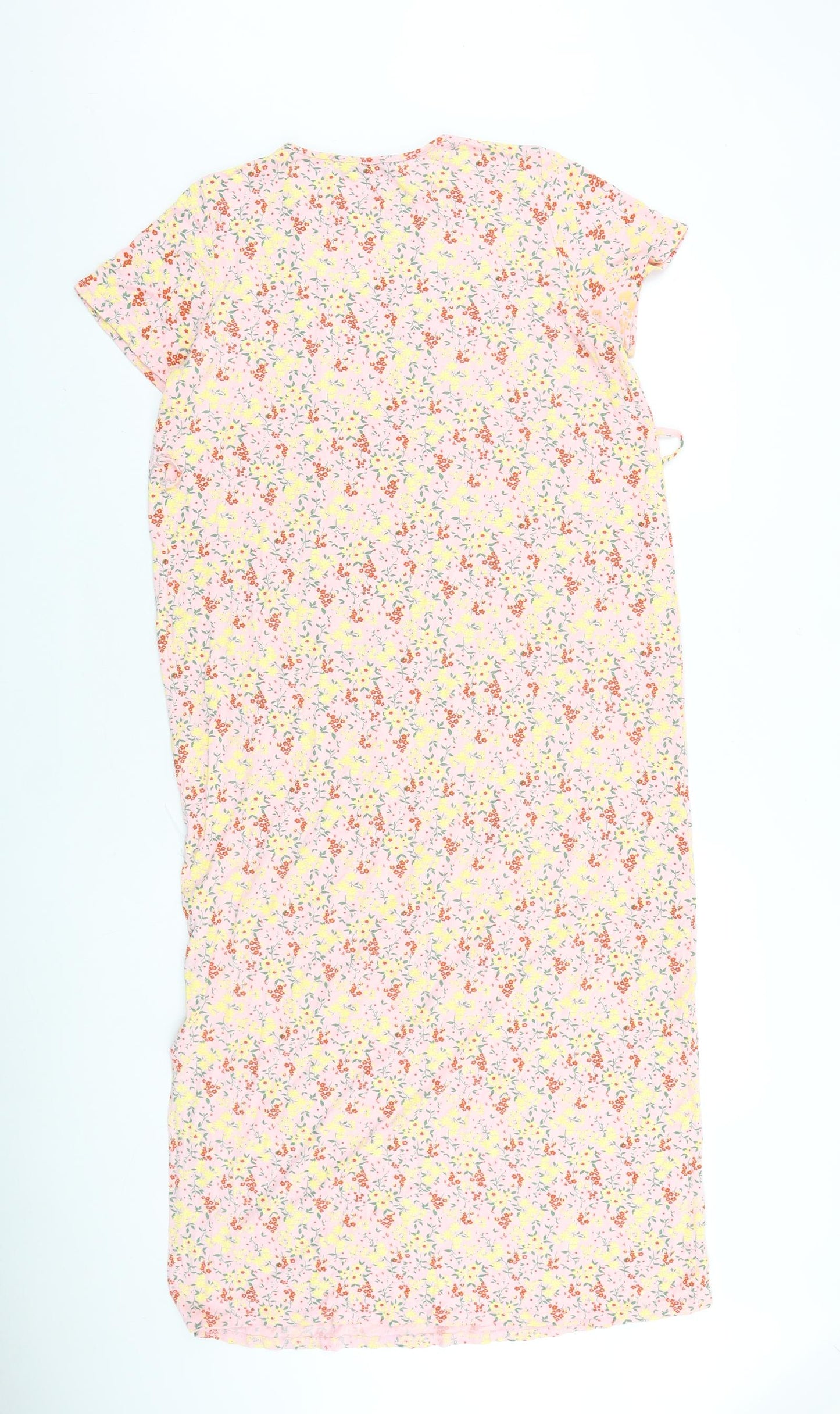Boohoo Womens Pink Geometric 100% Cotton A-Line Size 14 Round Neck Pullover
