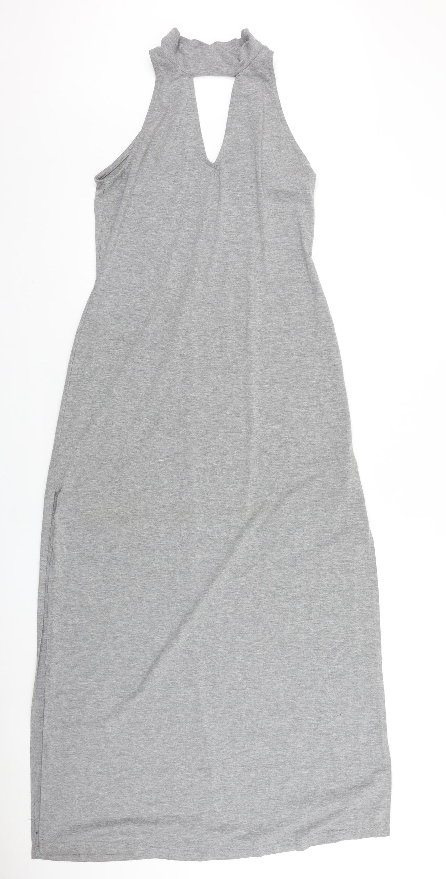 Miss Selfridge Womens Grey 100% Cotton Maxi Size 12 Halter Pullover