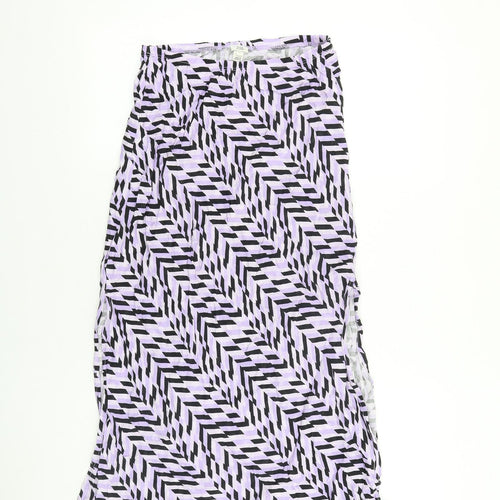 River Island Womens Purple Geometric Viscose Swing Skirt Size 8