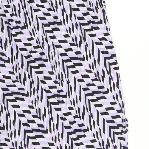 River Island Womens Purple Geometric Viscose Swing Skirt Size 8