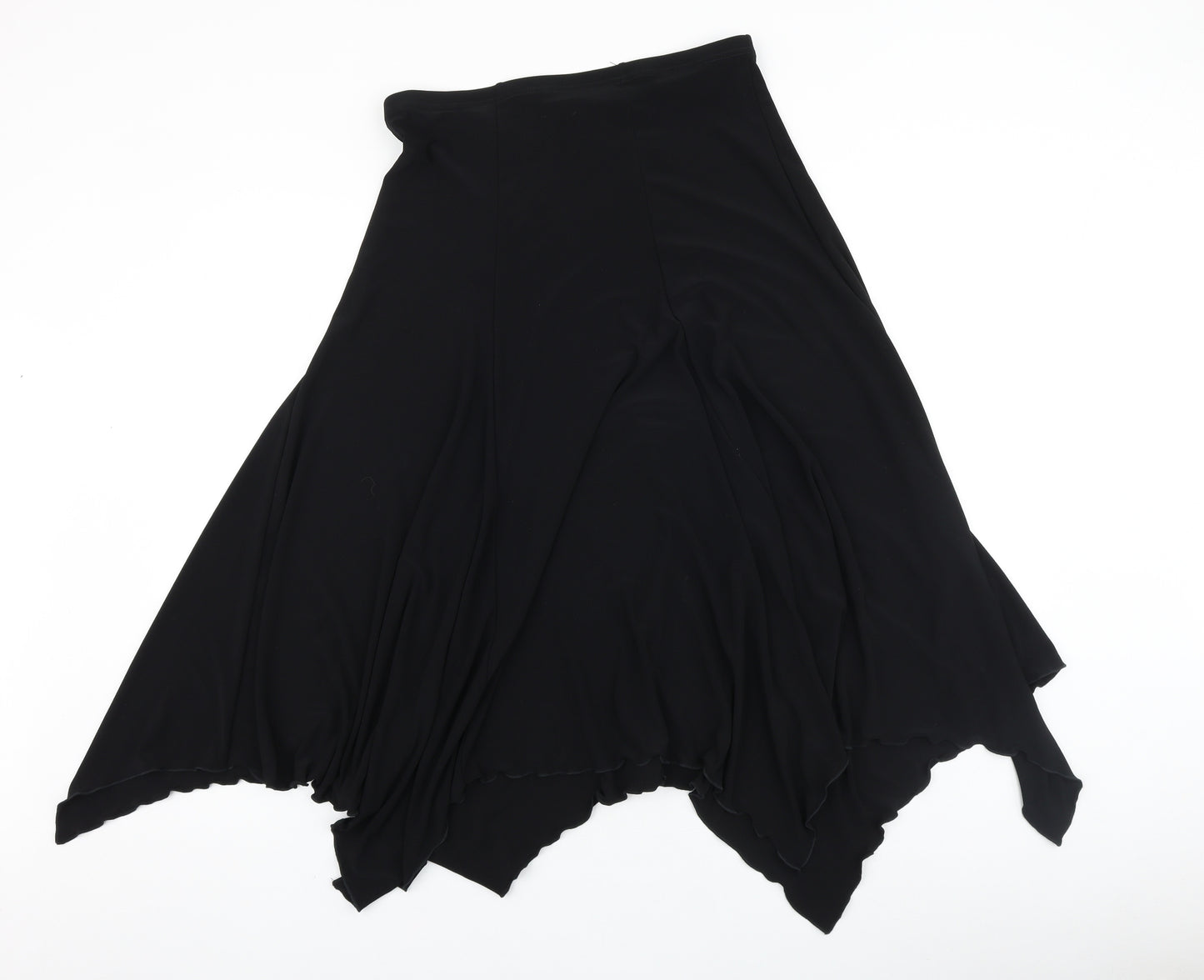Preworn Womens Black Viscose Flare Skirt Size L