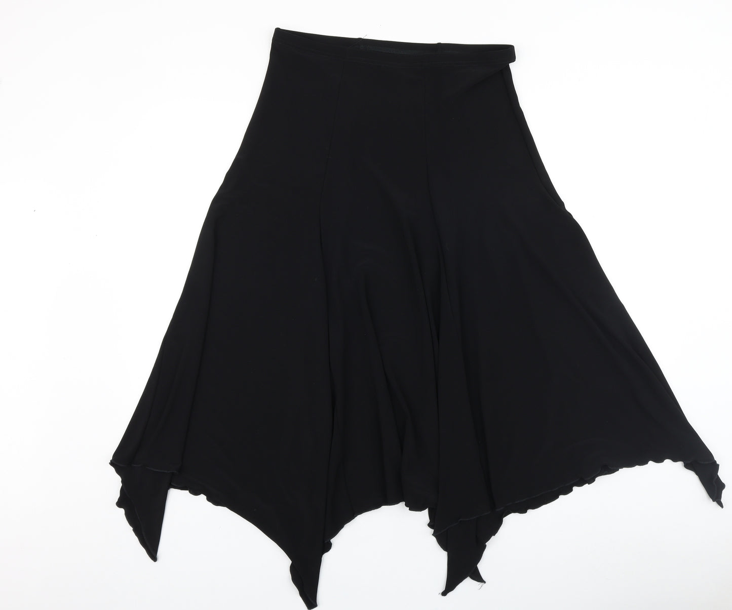 Preworn Womens Black Viscose Flare Skirt Size L