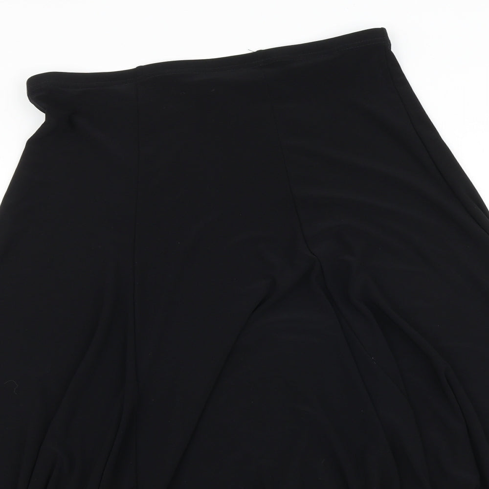 Preworn Womens Black Viscose Flare Skirt Size L