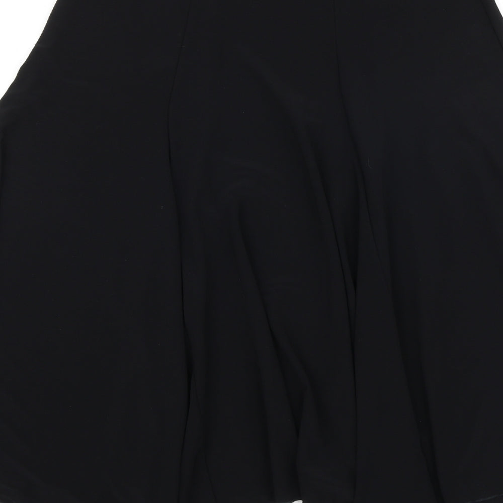 Preworn Womens Black Viscose Flare Skirt Size L