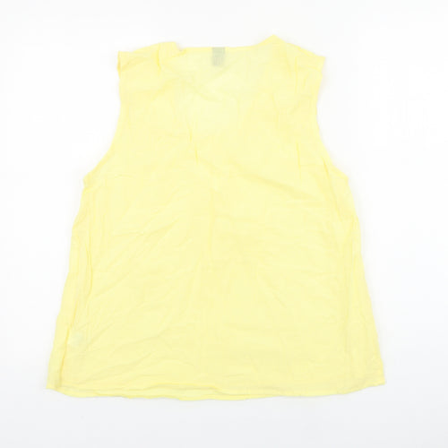 SheIn Womens Yellow 100% Cotton Basic Tank Size L Scoop Neck