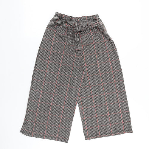 TU Girls Black Plaid Viscose Jogger Trousers Size 9 Months Regular Tie - Wide Leg