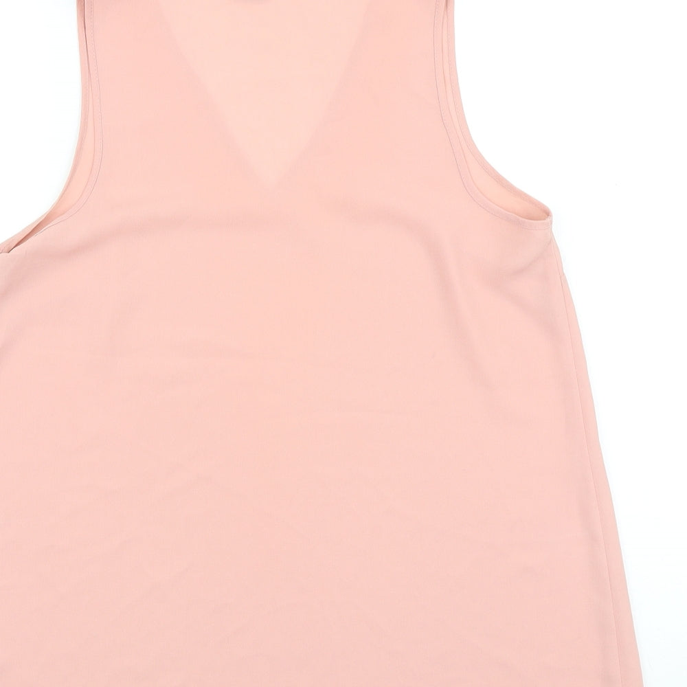 Dorothy Perkins Womens Pink Polyester Basic Tank Size 12 V-Neck
