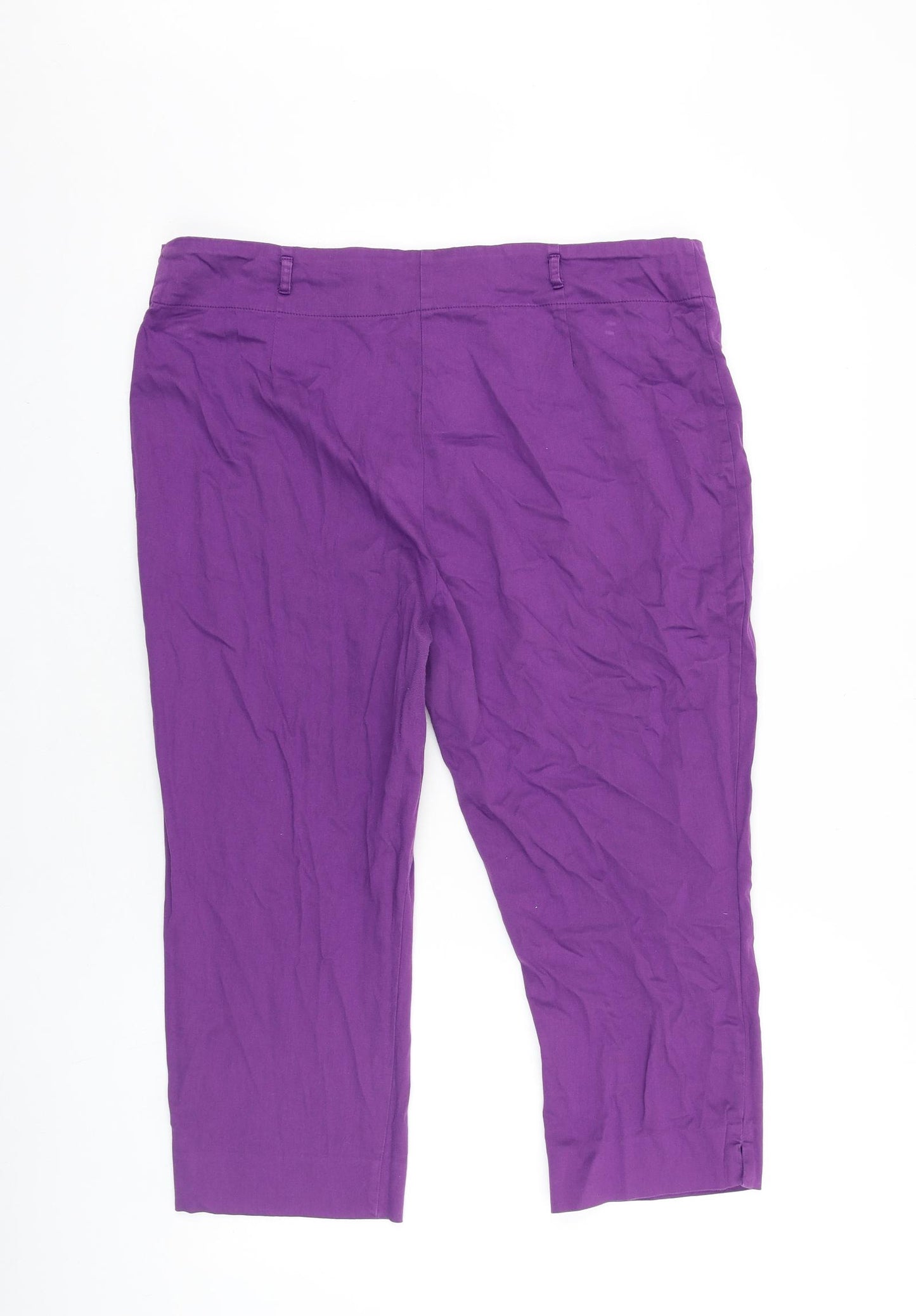 TU Womens Purple Polyester Cropped Trousers Size 16 L21 in Regular Zip