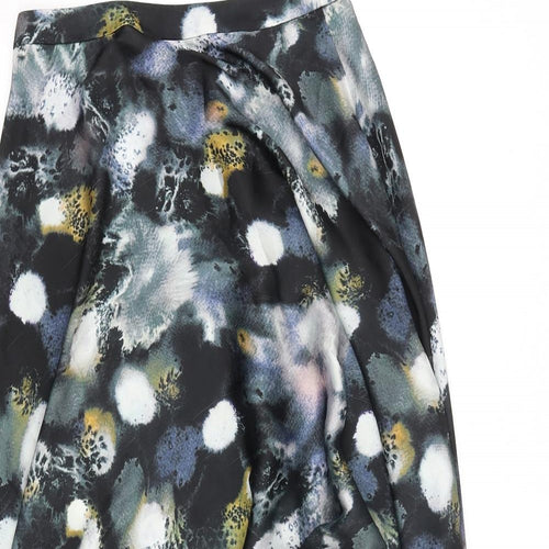 ASOS Womens Blue Geometric Polyester Swing Skirt Size 10 Zip