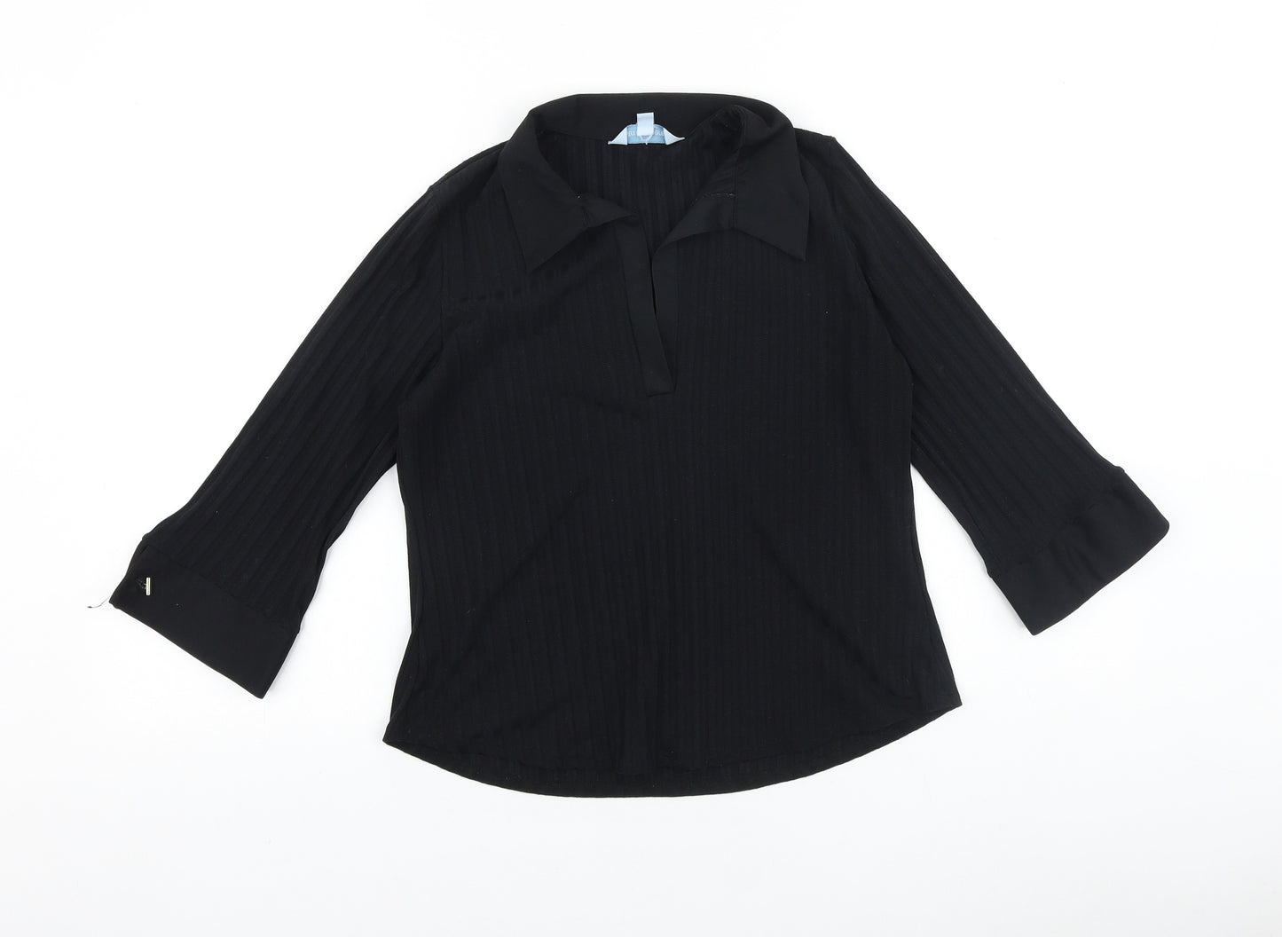 Primark Womens Black Viscose Basic Blouse Size 18 V-Neck