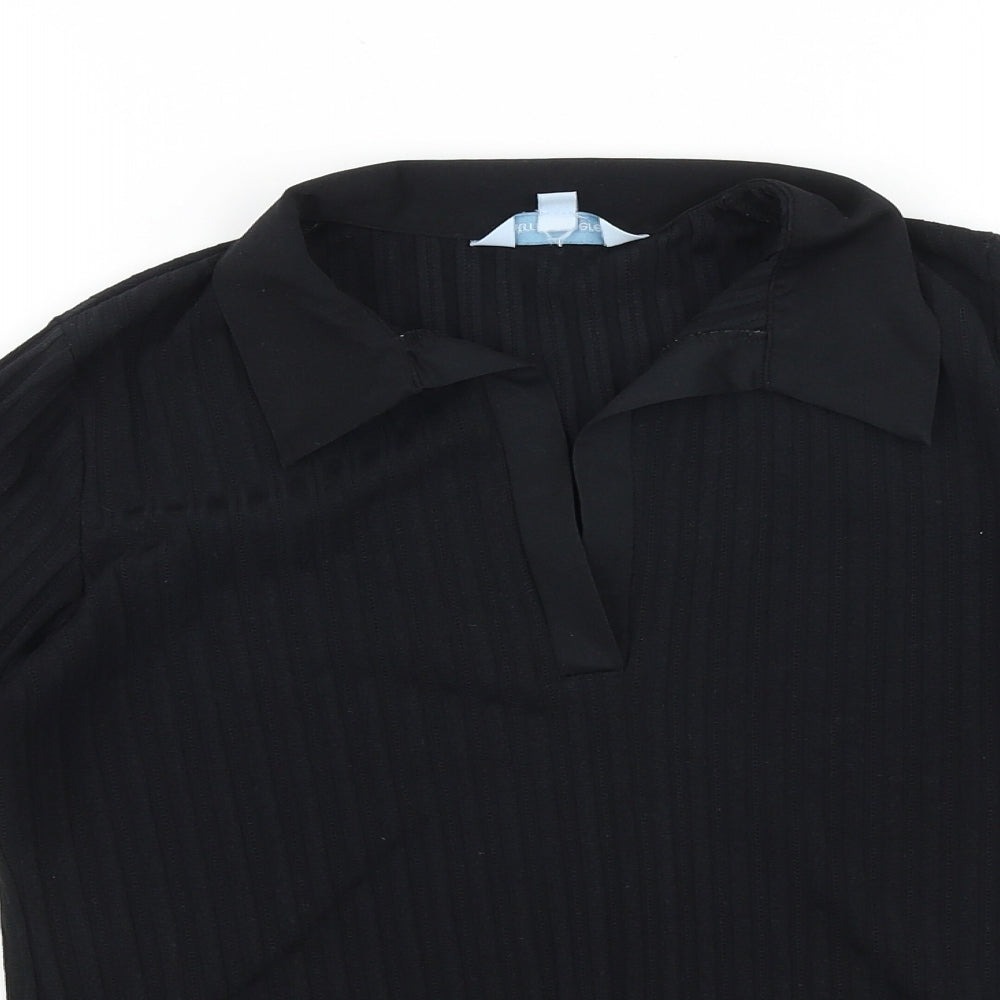 Primark Womens Black Viscose Basic Blouse Size 18 V-Neck