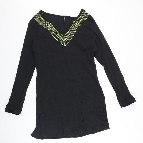 BHS Womens Black Polyester Tunic Blouse Size XL V-Neck