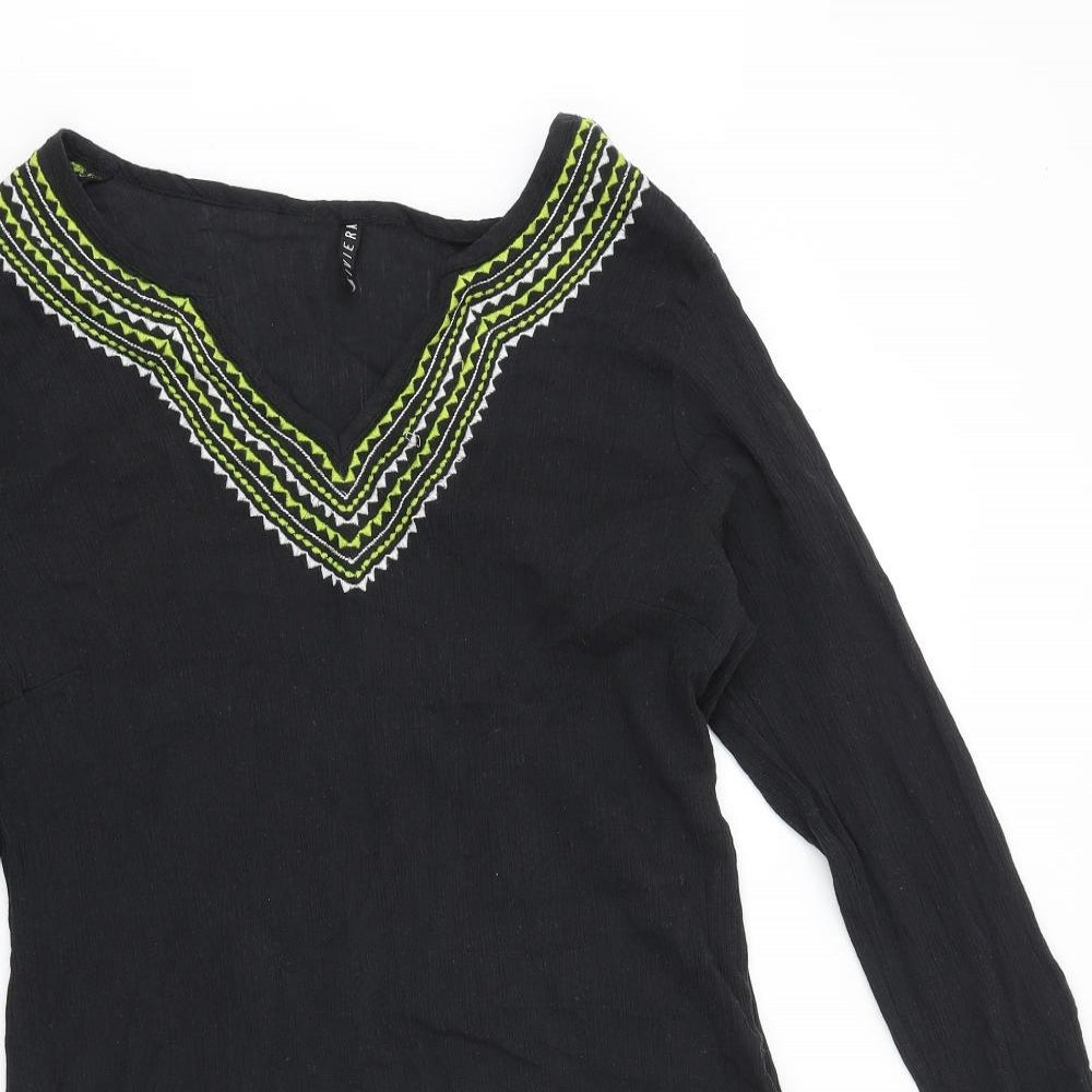 BHS Womens Black Polyester Tunic Blouse Size XL V-Neck
