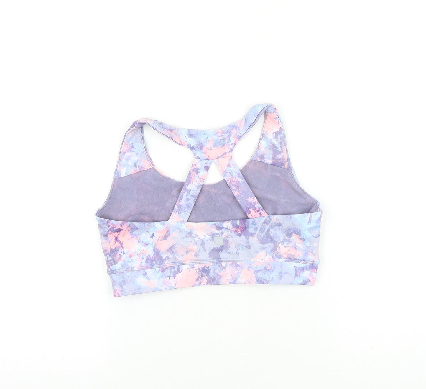 Mountain Warehouse Womens Multicoloured Geometric Polyester Cropped Tank Size 10 Scoop Neck Pullover - Racerback Sports Bra