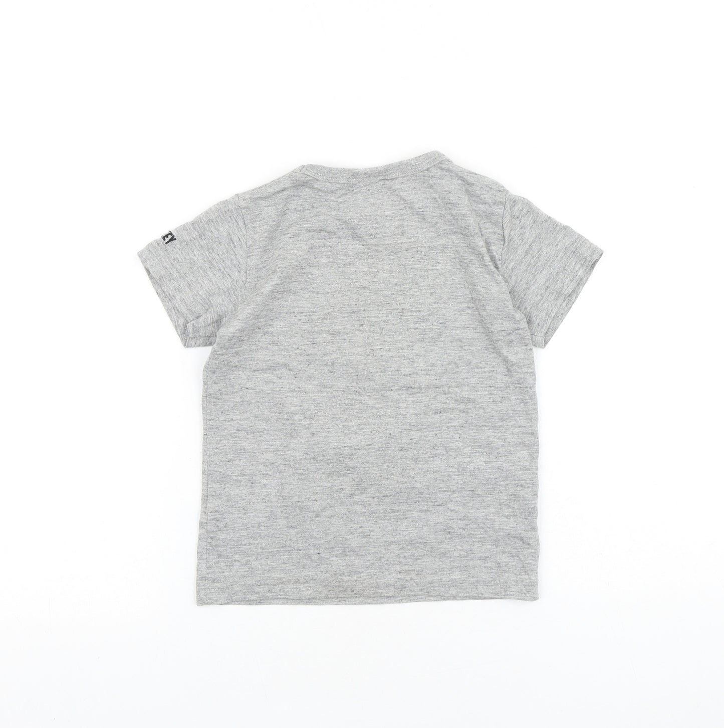 NEXT Girls Grey 100% Cotton Basic T-Shirt Size 2-3 Years Round Neck Pullover - Mickey Mouse