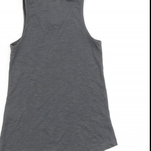 F&F Girls Grey 100% Cotton Basic Tank Size 6-7 Years Scoop Neck Pullover