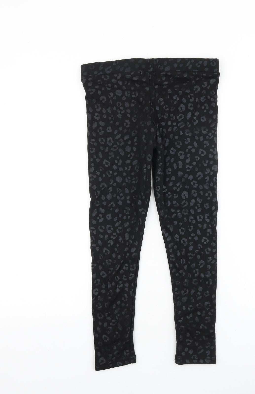 Primark Girls Black Animal Print 100% Cotton Jogger Trousers Size 8-9 Years Regular - Leggings
