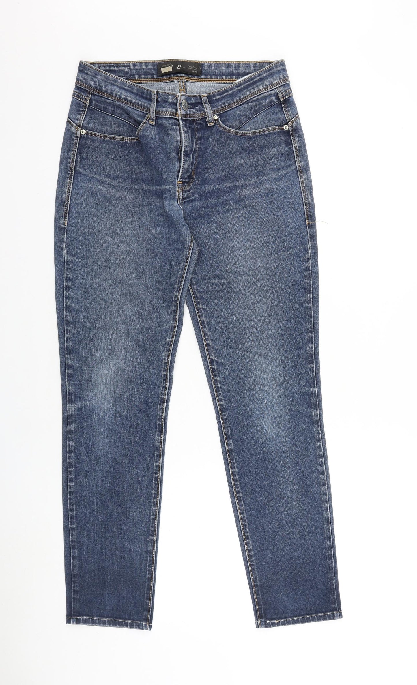 Signature by Levi Strauss & Co. Womens Blue Cotton Skinny Jeans Size 28 in L27 in Regular Zip