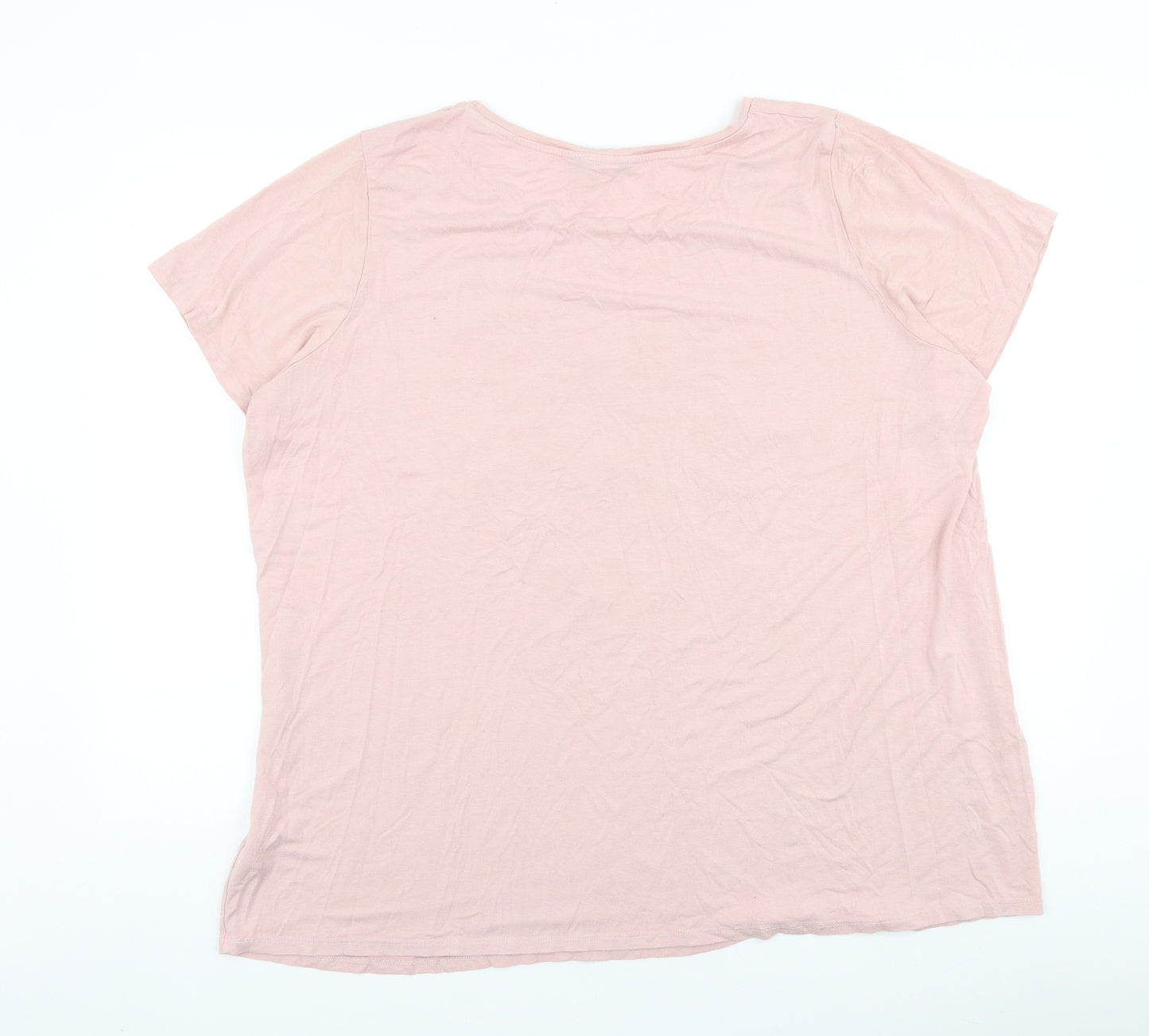 Love Yours Womens Pink Cotton Basic T-Shirt Size 24 Round Neck - So Glamorous