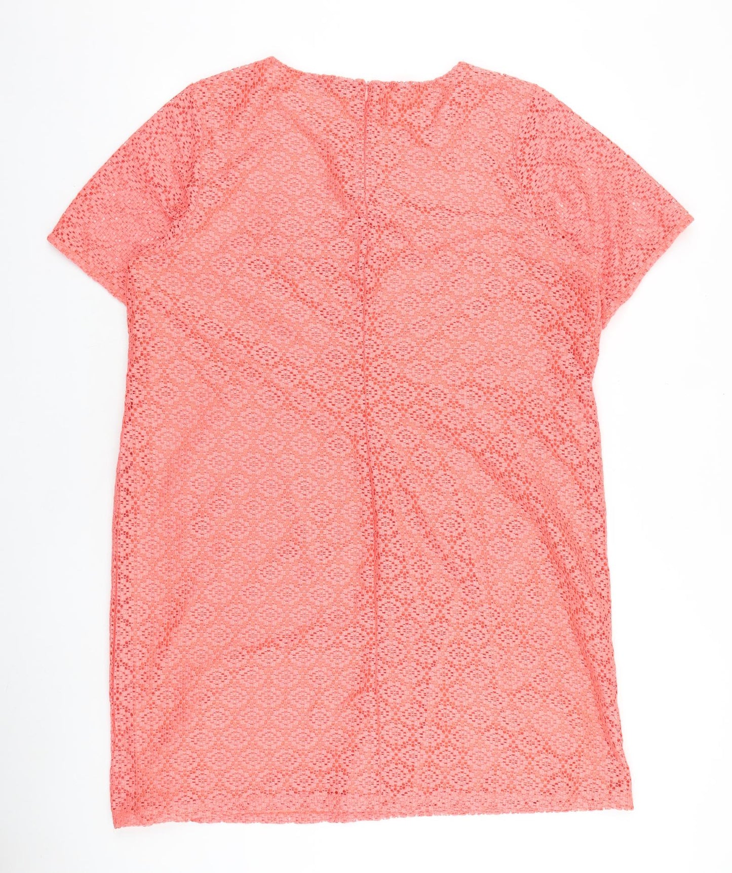 George Womens Pink Geometric Polyamide Basic T-Shirt Size 20 Round Neck