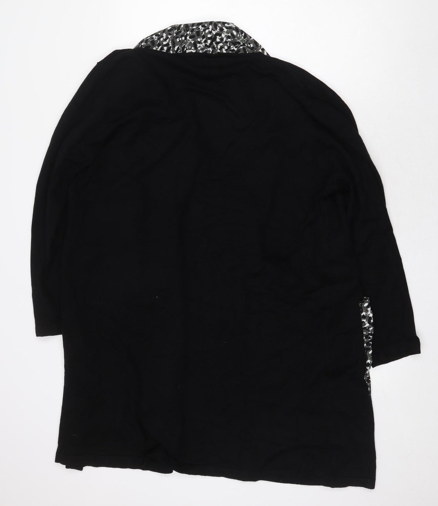 Frank Usher Womens Black V-Neck Viscose Cardigan Jumper Size L