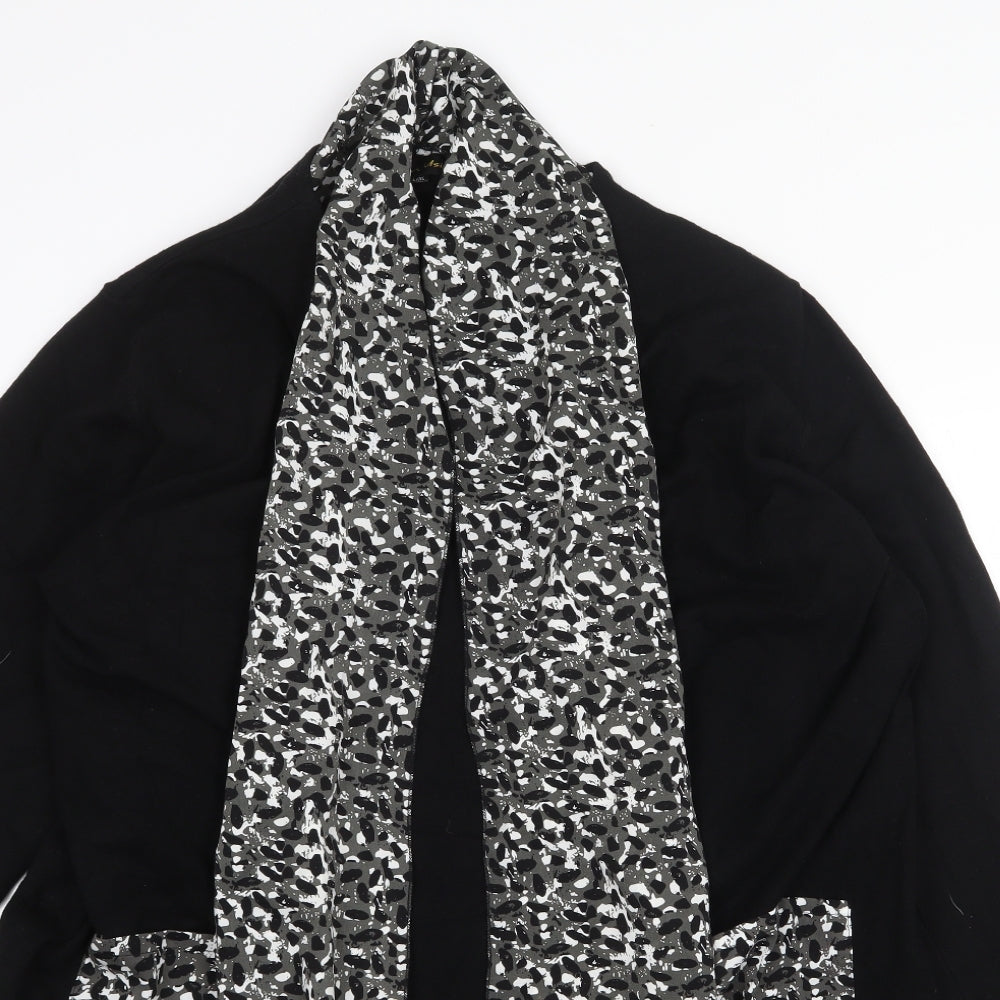 Frank Usher Womens Black V-Neck Viscose Cardigan Jumper Size L