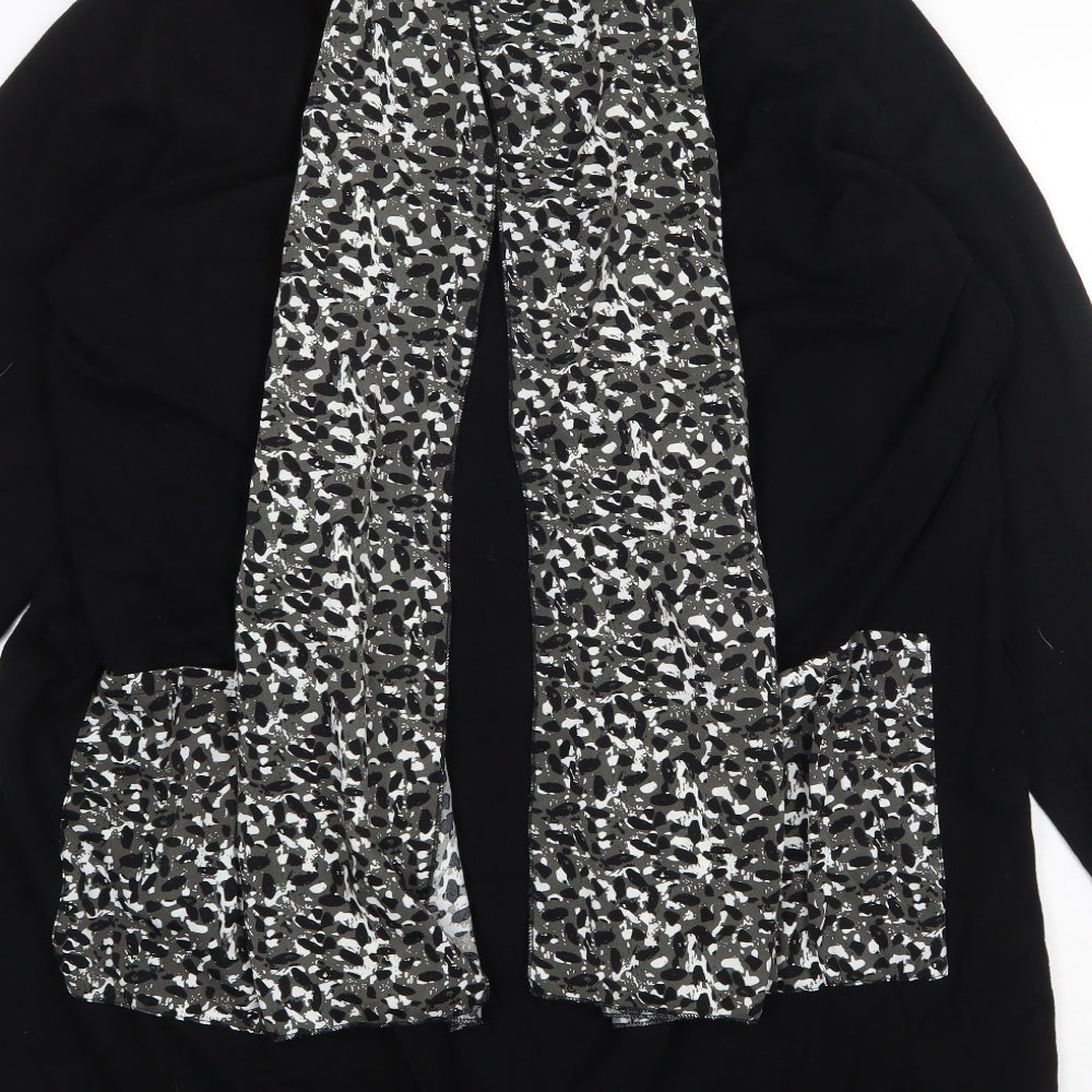 Frank Usher Womens Black V-Neck Viscose Cardigan Jumper Size L