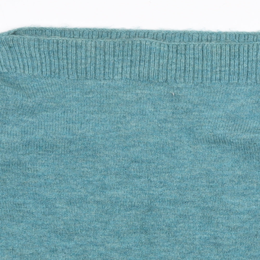 Marks and Spencer Womens Green Boat Neck Acrylic Pullover Jumper Size S