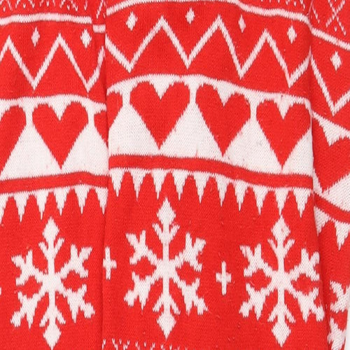 Brave Soul Womens Red Fair Isle Acrylic Jogger Trousers Size XL Regular