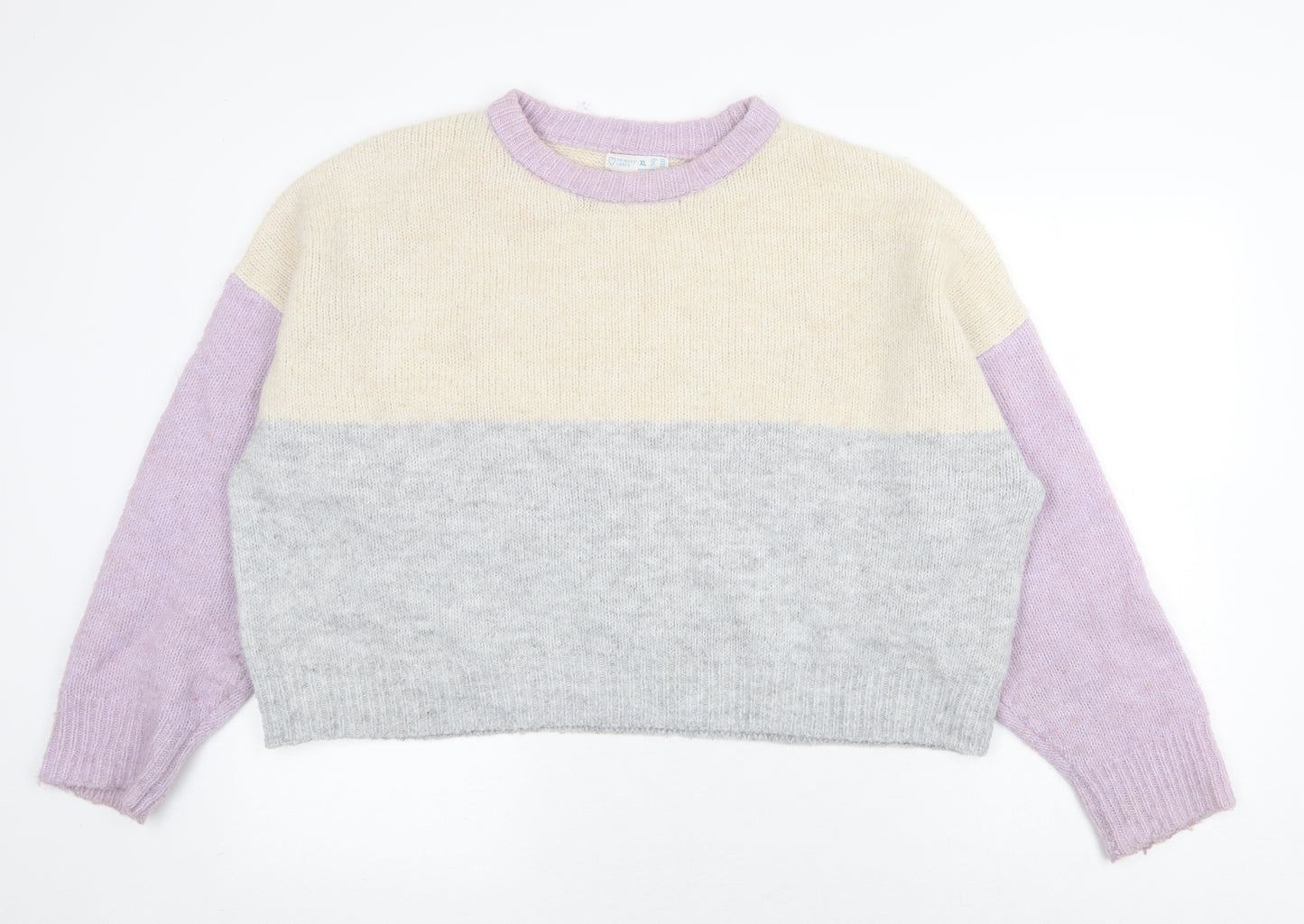 Primark Womens Multicoloured Round Neck Polyester Pullover Jumper Size XL