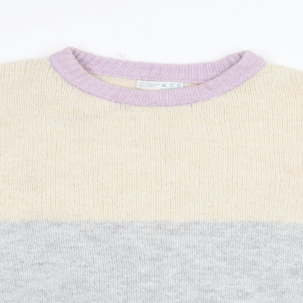 Primark Womens Multicoloured Round Neck Polyester Pullover Jumper Size XL