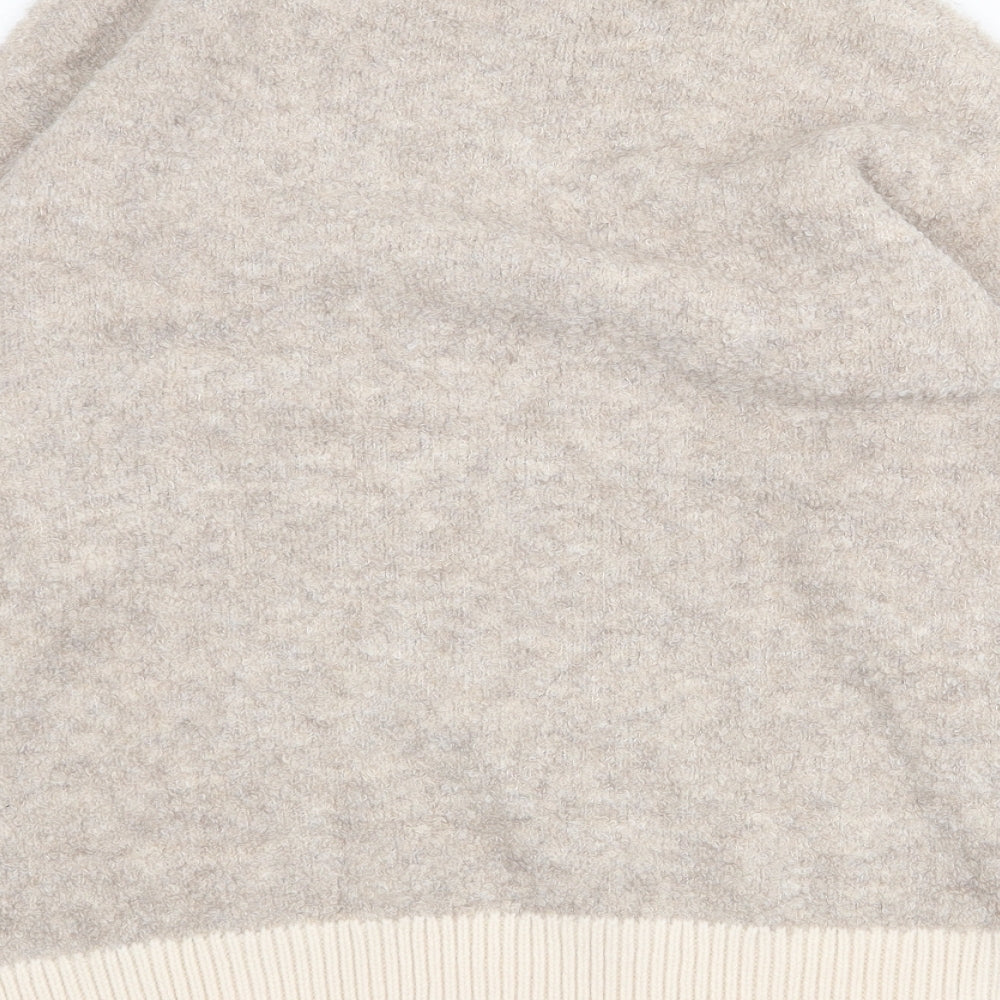 Marks and Spencer Womens Beige High Neck Acrylic Pullover Jumper Size S
