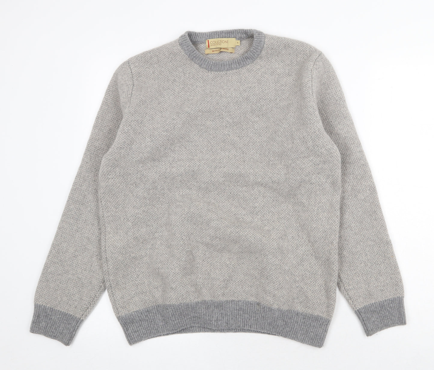 Marks and Spencer Womens Grey Round Neck Wool Pullover Jumper Size M