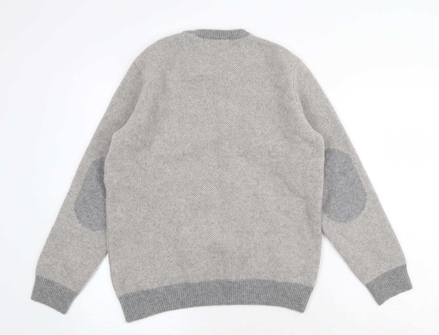 Marks and Spencer Womens Grey Round Neck Wool Pullover Jumper Size M