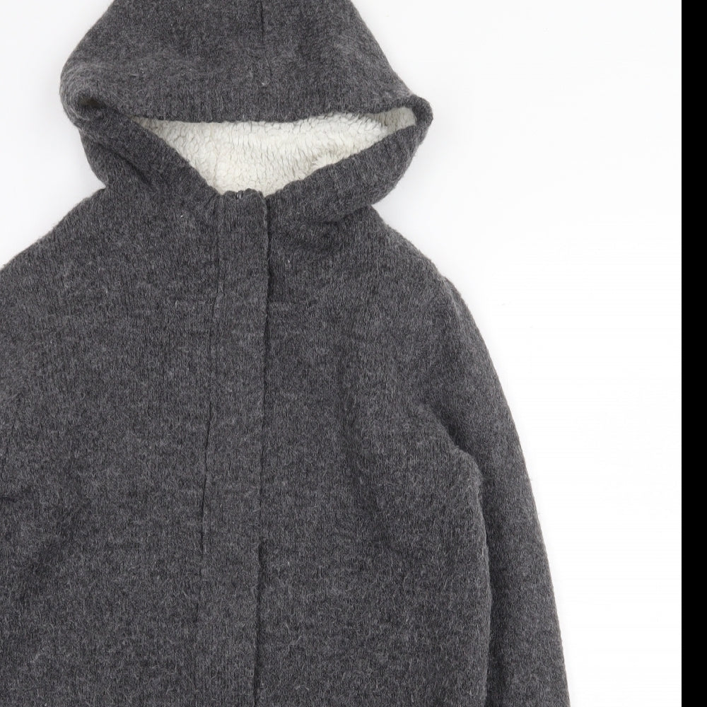 Papaya Womens Grey Polyester Pullover Hoodie Size M Zip