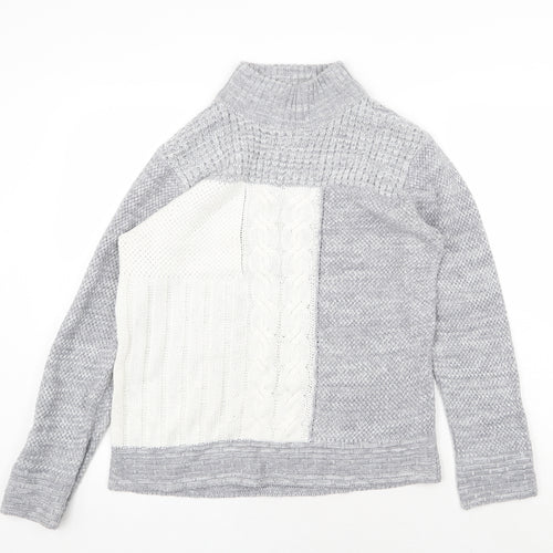 Damart Womens Grey High Neck Acrylic Pullover Jumper Size L